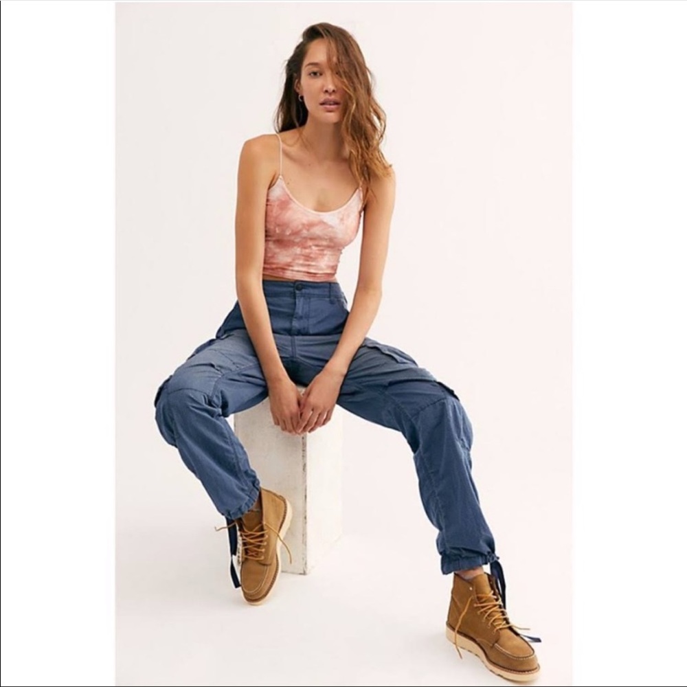 Free People City Blue Cargo Pants Size 0